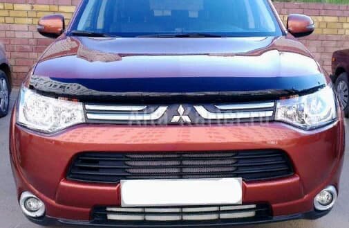 Дефлектор капота (мухобойка) Mitsubishi Outlander 2012- (Митсубиши Аутлендер) SIM